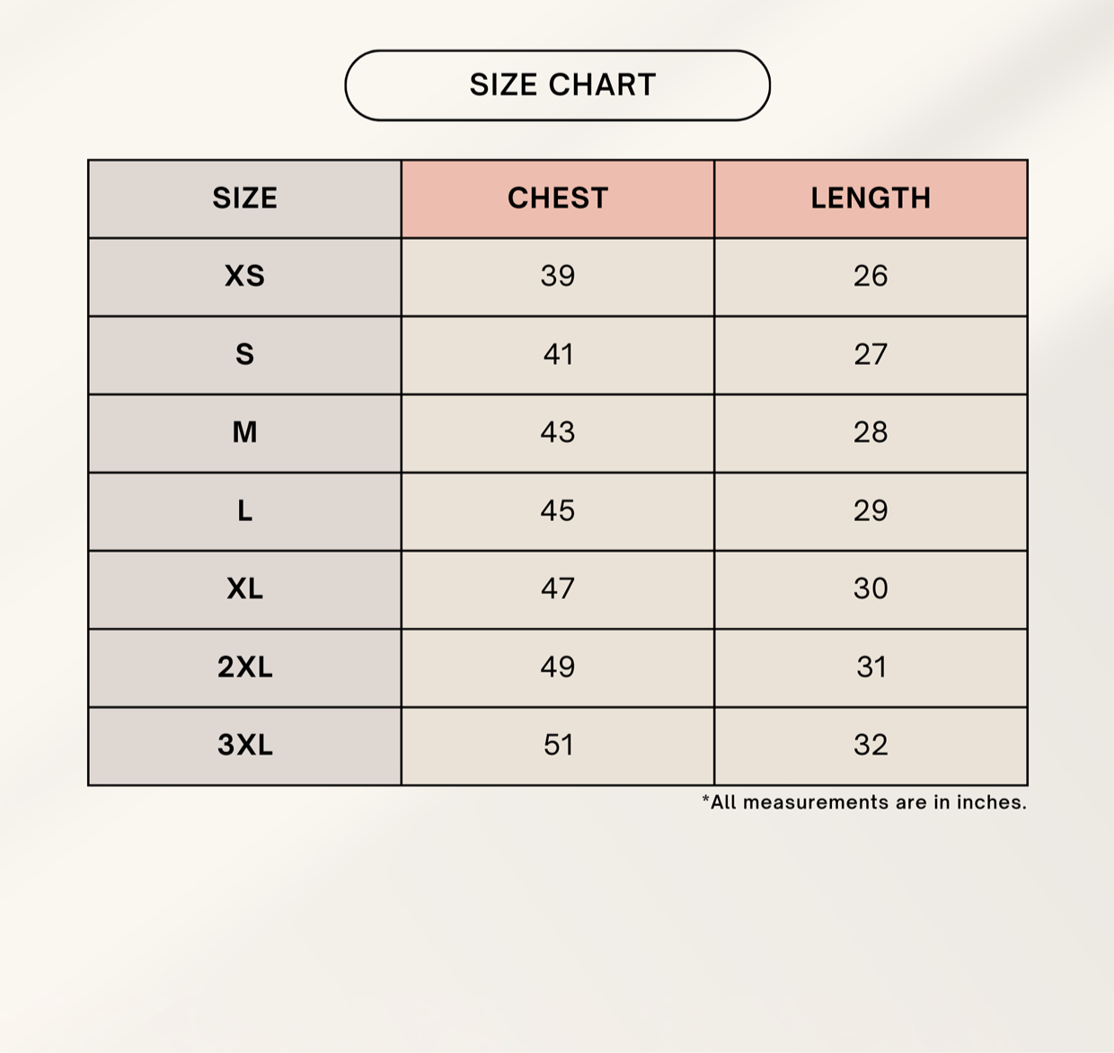 Size Chart